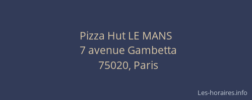 Pizza Hut LE MANS