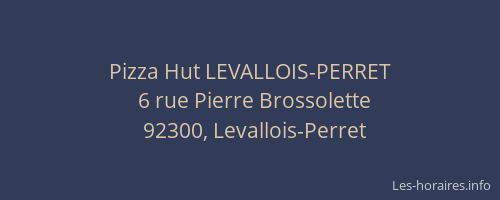 Pizza Hut LEVALLOIS-PERRET