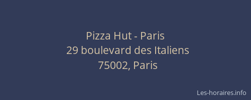Pizza Hut - Paris