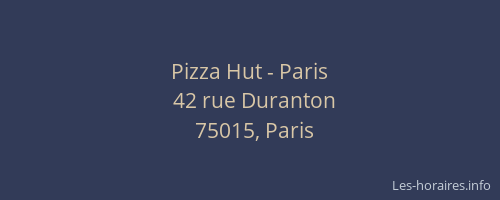 Pizza Hut - Paris