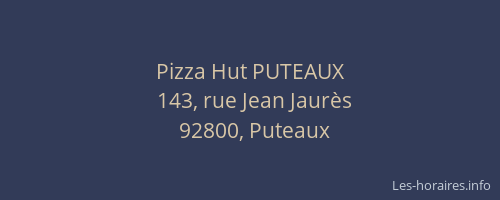 Pizza Hut PUTEAUX