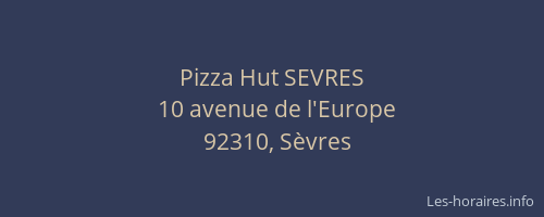 Pizza Hut SEVRES