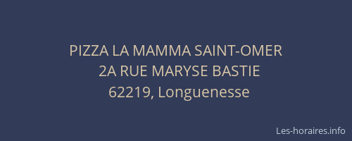 PIZZA LA MAMMA SAINT-OMER