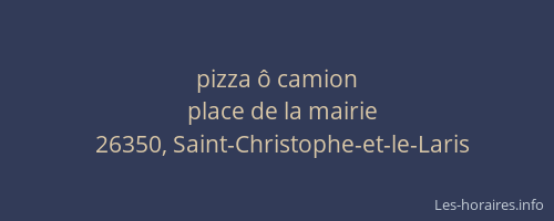 pizza &ocirc; camion