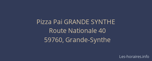 Pizza Pai GRANDE SYNTHE