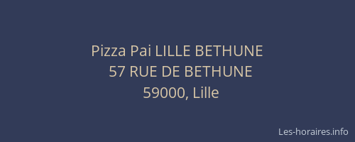 Pizza Pai LILLE BETHUNE