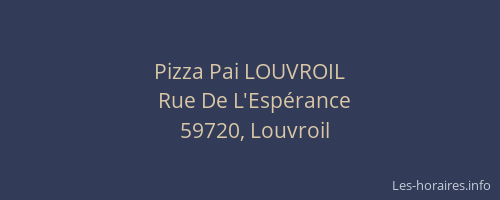 Pizza Pai LOUVROIL