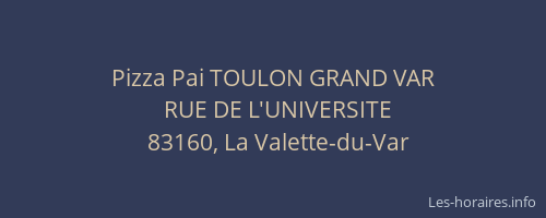 Pizza Pai TOULON GRAND VAR
