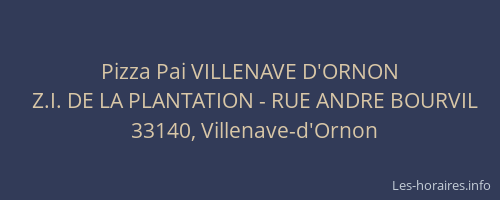 Pizza Pai VILLENAVE D'ORNON