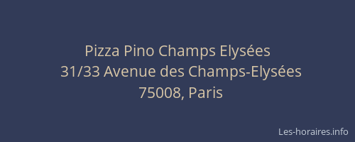 Pizza Pino Champs Elysées
