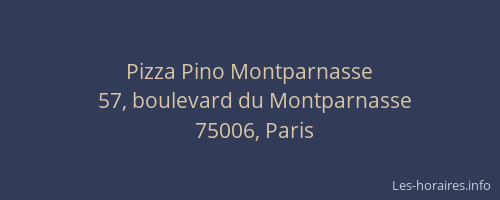 Pizza Pino Montparnasse