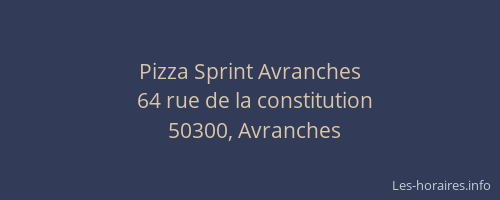 Pizza Sprint Avranches
