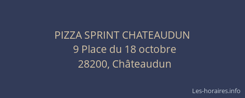 PIZZA SPRINT CHATEAUDUN