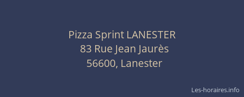 Pizza Sprint LANESTER