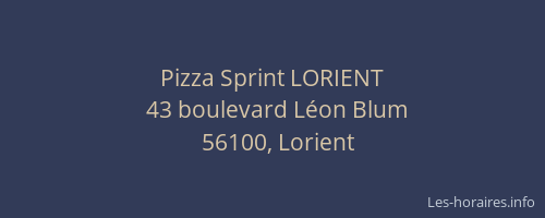 Pizza Sprint LORIENT