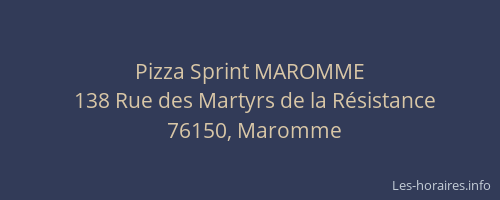 Pizza Sprint MAROMME