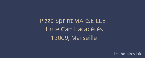 Pizza Sprint MARSEILLE