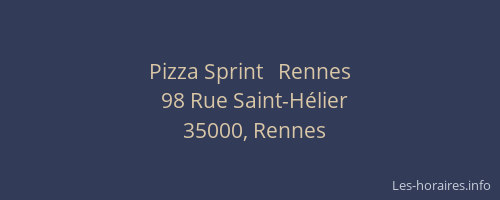 Pizza Sprint   Rennes