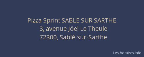 Pizza Sprint SABLE SUR SARTHE