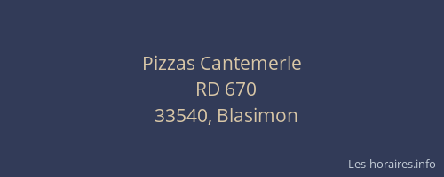Pizzas Cantemerle