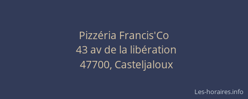 Pizz&eacute;ria Francis'Co