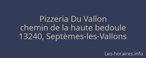 Pizzeria Du Vallon