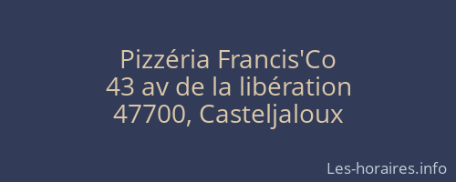 Pizzéria Francis'Co