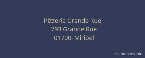 Pizzeria Grande Rue