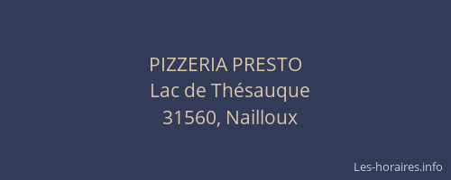 PIZZERIA PRESTO