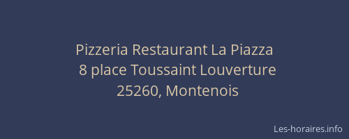 Pizzeria Restaurant La Piazza