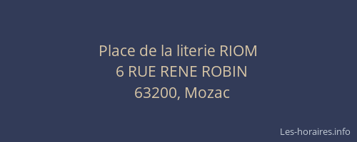 Place de la literie RIOM