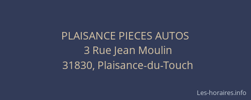PLAISANCE PIECES AUTOS