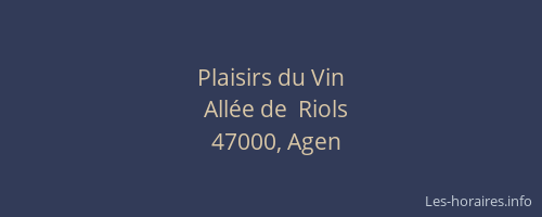 Plaisirs du Vin
