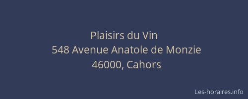 Plaisirs du Vin