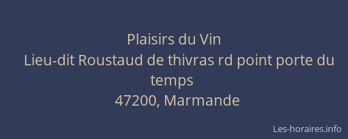 Plaisirs du Vin