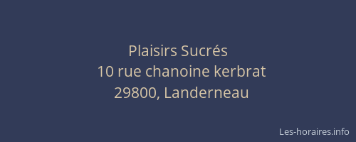 Plaisirs Sucr&eacute;s