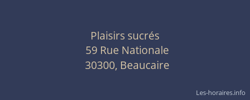 Plaisirs sucr&eacute;s