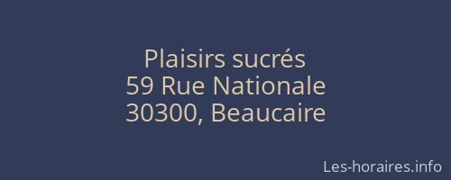 Plaisirs sucrés