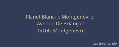 Planet Blanche Montgenèvre