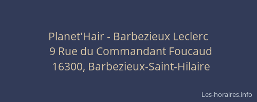 Planet'Hair - Barbezieux Leclerc