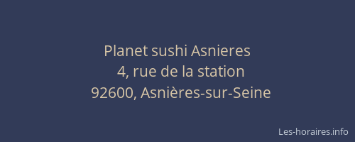 Planet sushi Asnieres