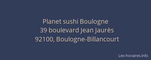 Planet sushi Boulogne