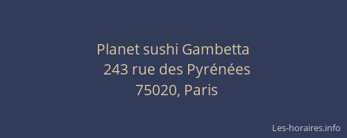 Planet sushi Gambetta