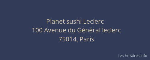 Planet sushi Leclerc