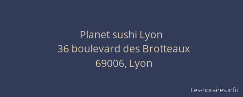 Planet sushi Lyon