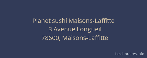 Planet sushi Maisons-Laffitte
