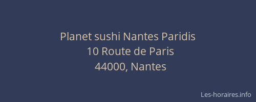 Planet sushi Nantes Paridis