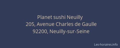 Planet sushi Neuilly