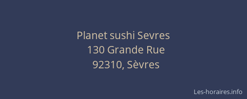 Planet sushi Sevres