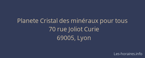 Planete Cristal des minéraux pour tous